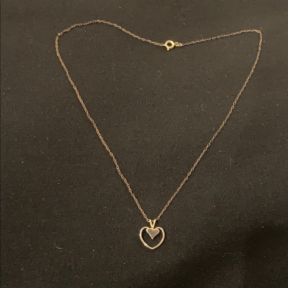 Delicate Gold Heart Pendant Necklace - Women Jewelry